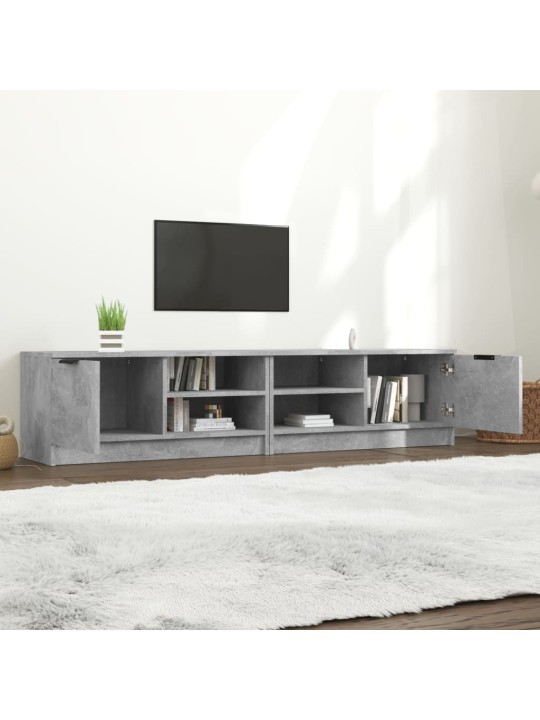 Televizoriaus spintelės, 2vnt., pilkos, 80x35x36,5cm, mediena