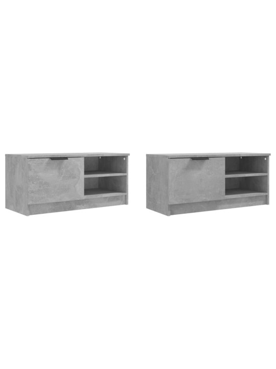 Televizoriaus spintelės, 2vnt., pilkos, 80x35x36,5cm, mediena