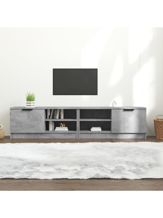 Televizoriaus spintelės, 2vnt., pilkos, 80x35x36,5cm, mediena