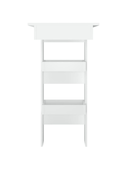 Sieninis baro staliukas, baltas, 102x45x103,5cm, mediena