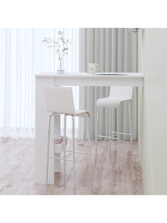 Sieninis baro staliukas, baltas, 102x45x103,5cm, mediena
