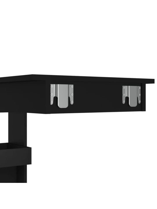 Sieninis baro staliukas, juodas, 102x45x103,5cm, mediena