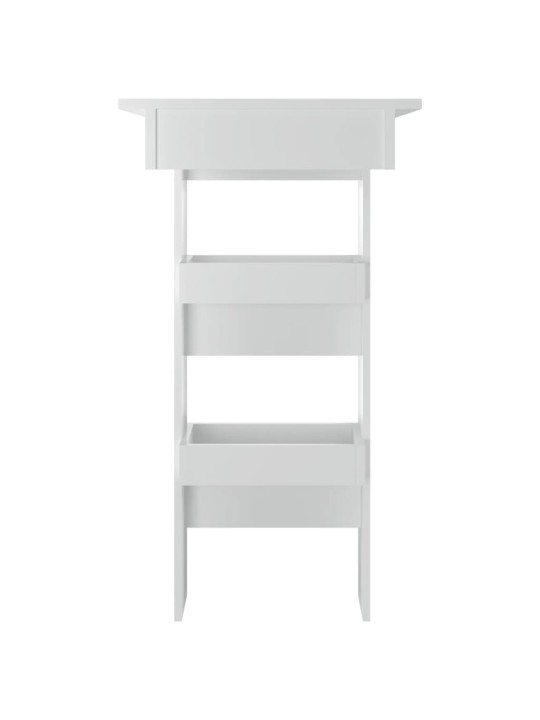 Sieninis baro staliukas, baltas, 102x45x103,5cm, mediena