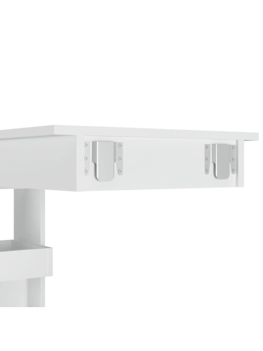 Sieninis baro staliukas, baltas, 102x45x103,5cm, mediena