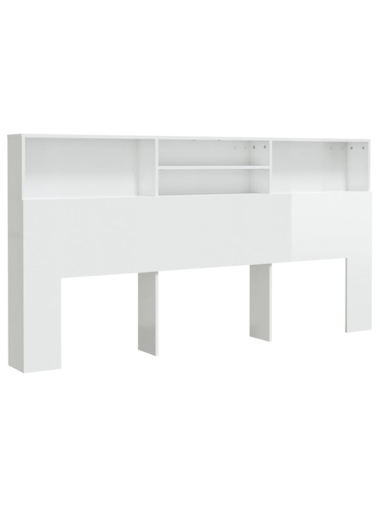Galvūgalis-spintelė, baltos spalvos, 200x19x103,5cm, blizgus