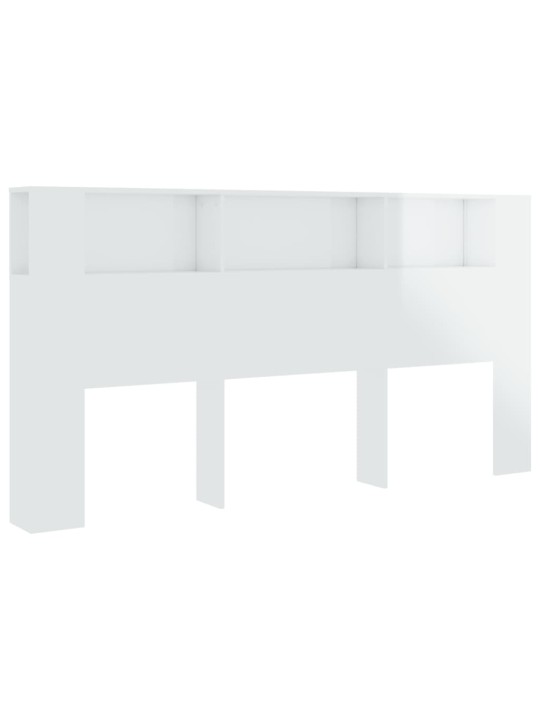 Galvūgalis-spintelė, baltos spalvos, 200x18,5x104,5cm, blizgus