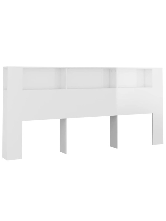 Galvūgalis-spintelė, baltos spalvos, 220x18,5x104,5cm, blizgus