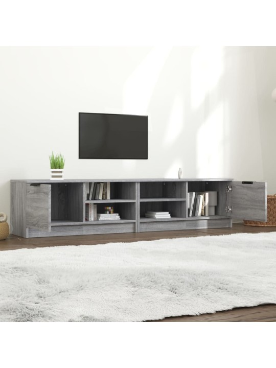 Televizoriaus spintelės, 2vnt., pilkos, 80x35x36,5cm, mediena