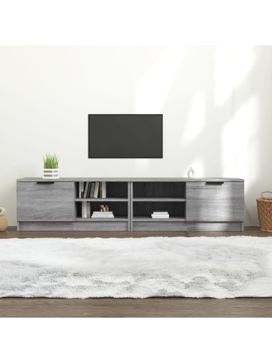 Televizoriaus spintelės, 2vnt., pilkos, 80x35x36,5cm, mediena