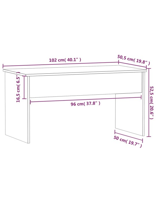 Kavos staliukas, baltas, 102x50,5x52,5cm, apdirbta mediena