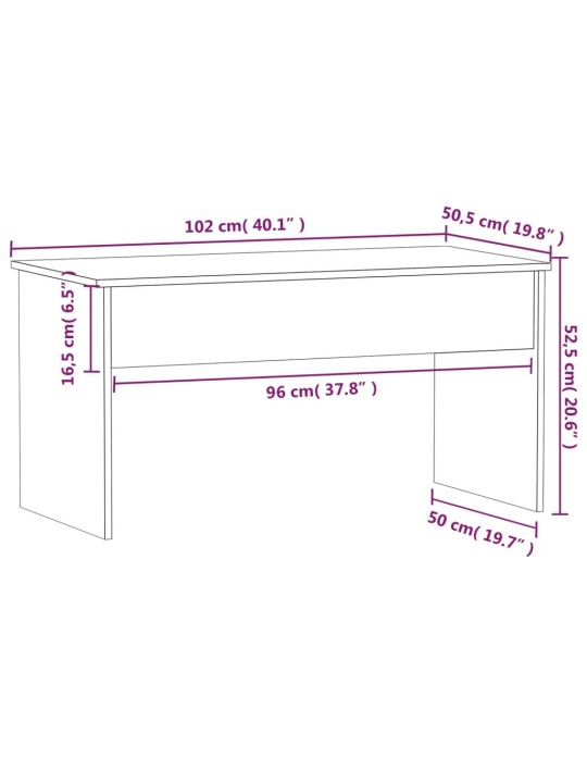 Kavos staliukas, betono pilkas, 102x50,5x52,5cm, mediena