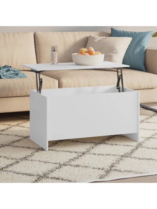 Kavos staliukas, baltas, 102x55,5x52,5cm, apdirbta mediena