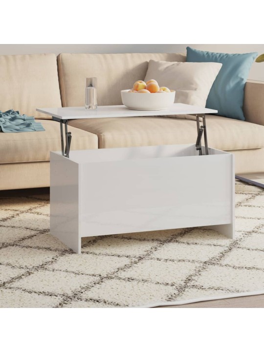 Kavos staliukas, baltas, 102x55,5x52,5cm, apdirbta mediena