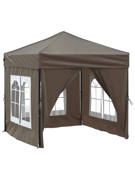 Proginė palapinė su šoninėmis sienomis, taupe, 2x2m