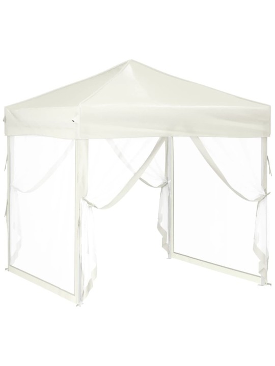 Proginė palapinė su šoninėmis sienomis, kreminė, 2x2m