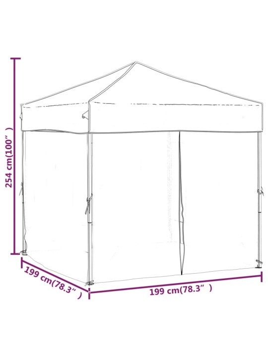 Proginė palapinė su šoninėmis sienomis, antracito, 2x2m