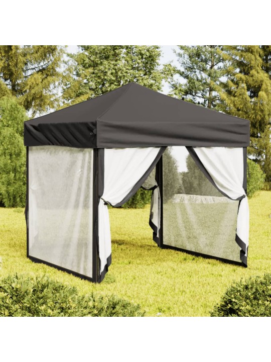 Proginė palapinė su šoninėmis sienomis, antracito, 2x2m