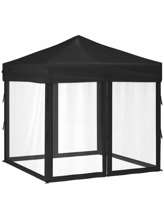 Proginė palapinė su šoninėmis sienomis, juoda, 2x2m