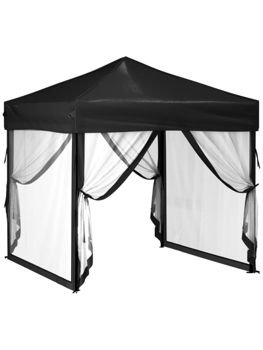 Proginė palapinė su šoninėmis sienomis, juoda, 2x2m