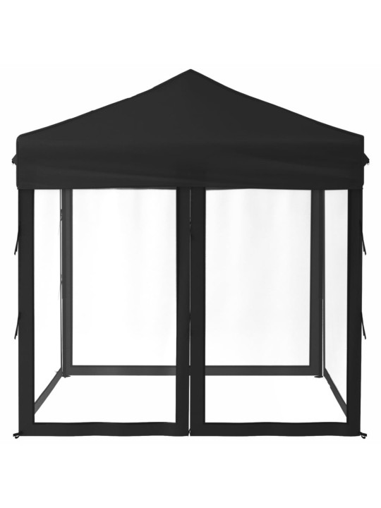 Proginė palapinė su šoninėmis sienomis, juoda, 2x2m
