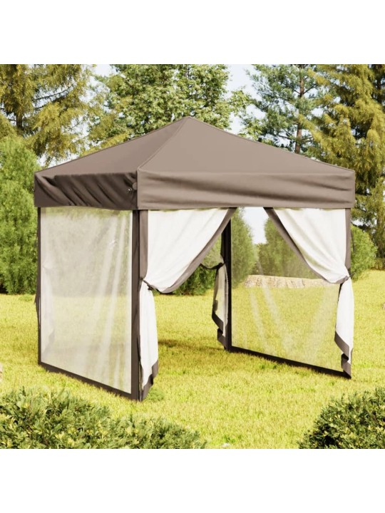 Proginė palapinė su šoninėmis sienomis, taupe, 2x2m