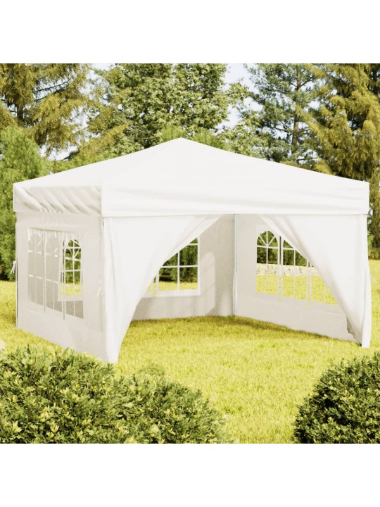Proginė palapinė su šoninėmis sienomis, kreminė, 3x3m