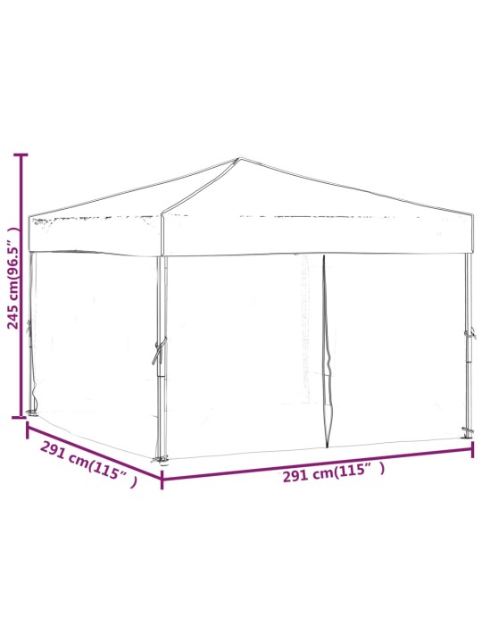 Proginė palapinė su šoninėmis sienomis, taupe, 3x3m