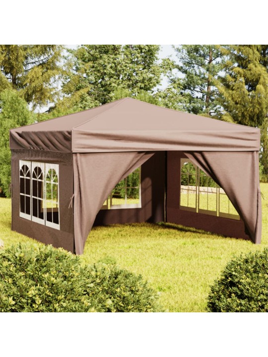 Proginė palapinė su šoninėmis sienomis, taupe, 3x3m