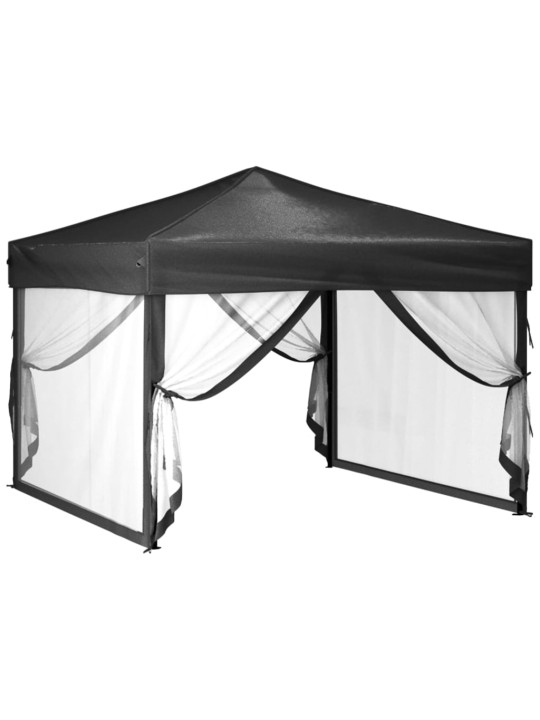 Proginė palapinė su šoninėmis sienomis, antracito, 3x3m