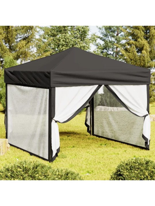 Proginė palapinė su šoninėmis sienomis, antracito, 3x3m
