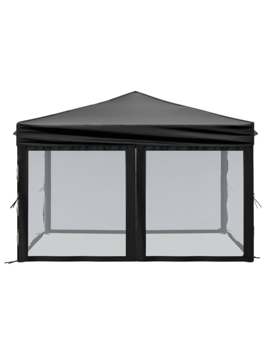 Proginė palapinė su šoninėmis sienomis, juoda, 3x3m