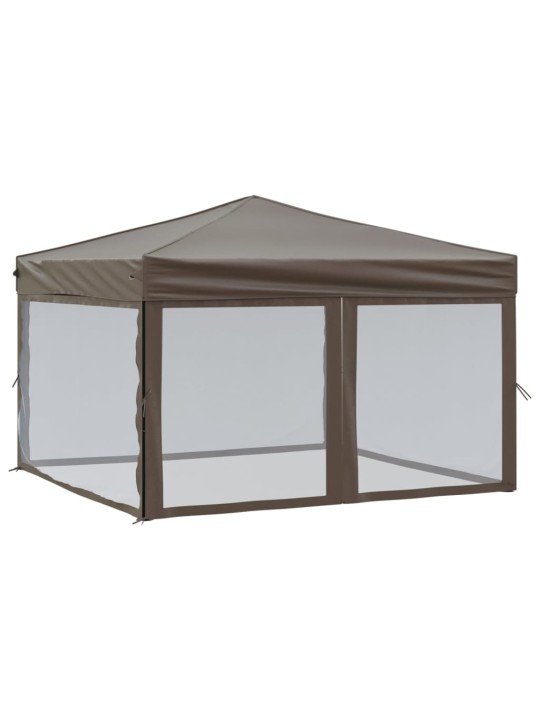 Proginė palapinė su šoninėmis sienomis, taupe, 3x3m