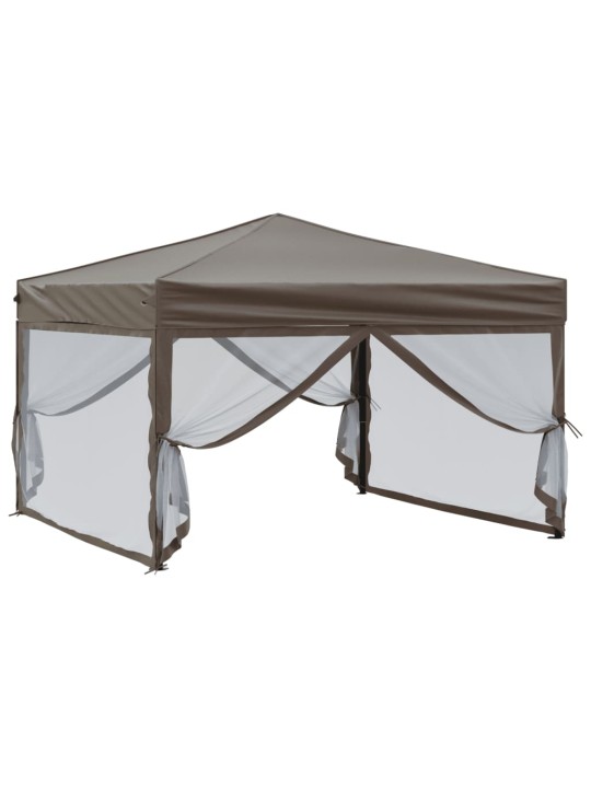 Proginė palapinė su šoninėmis sienomis, taupe, 3x3m