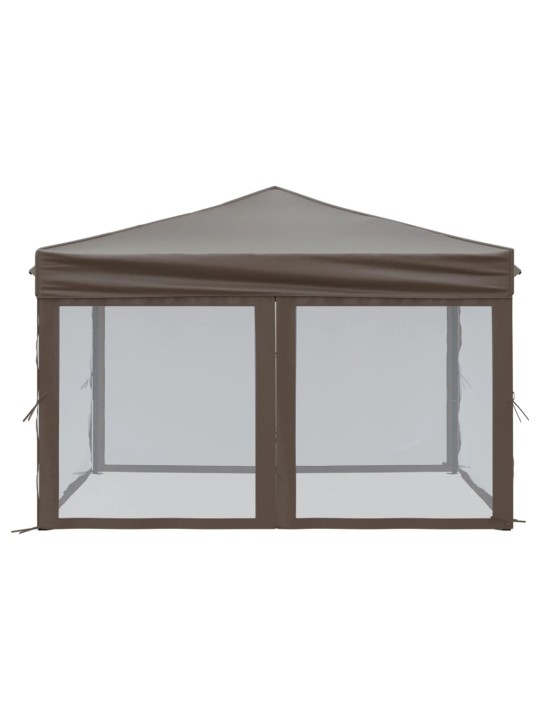 Proginė palapinė su šoninėmis sienomis, taupe, 3x3m