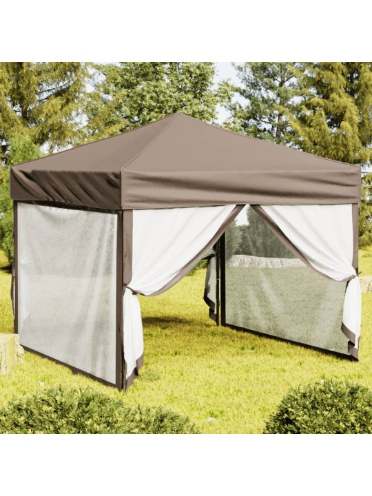 Proginė palapinė su šoninėmis sienomis, taupe, 3x3m