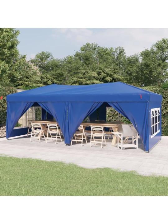 Proginė palapinė su šoninėmis sienomis, mėlyna, 3x6m