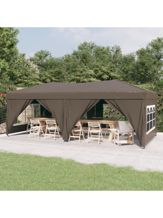 Proginė palapinė su šoninėmis sienomis, taupe, 3x6m