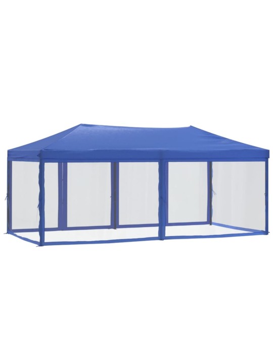 Proginė palapinė su šoninėmis sienomis, mėlyna, 3x6m