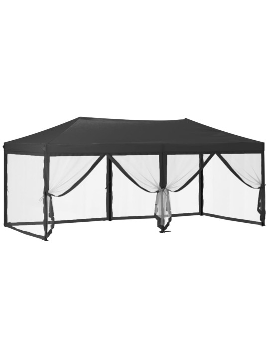 Proginė palapinė su šoninėmis sienomis, antracito, 3x6m