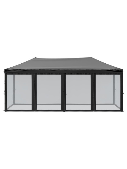 Proginė palapinė su šoninėmis sienomis, juoda, 3x6m