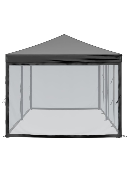 Proginė palapinė su šoninėmis sienomis, juoda, 3x6m