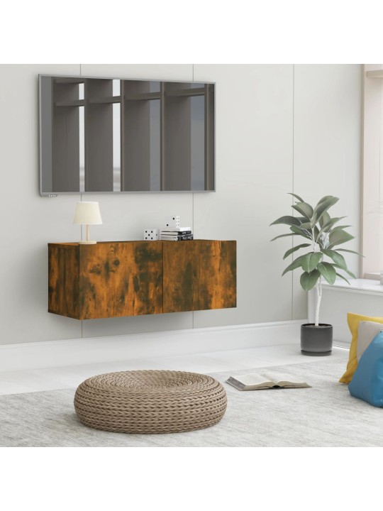Televizoriaus spintelė, dūminio ąžuolo, 80x30x30cm, mediena