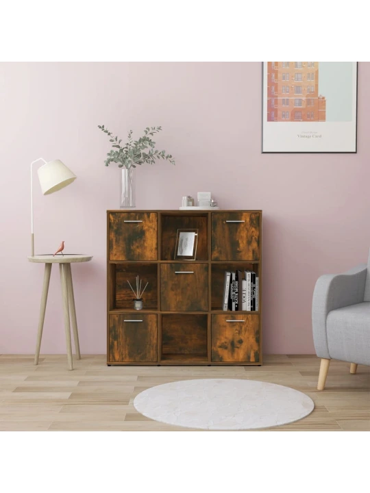 Spintelė knygoms, dūminio ąžuolo, 90x30x90cm, apdirbta mediena