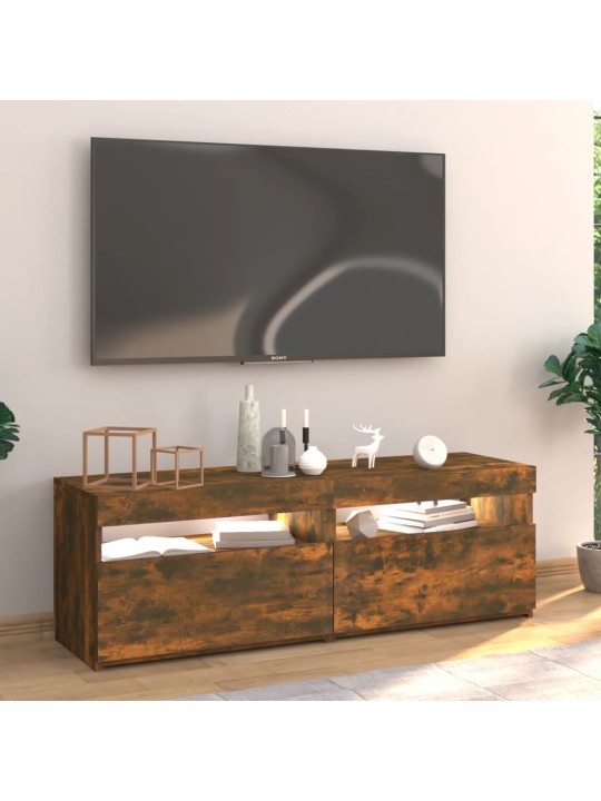 Televizoriaus spintelė su LED, dūminio ąžuolo, 120x35x40cm