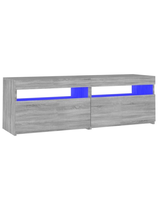 Televizoriaus spintelė su LED, pilka ąžuolo, 120x35x40cm
