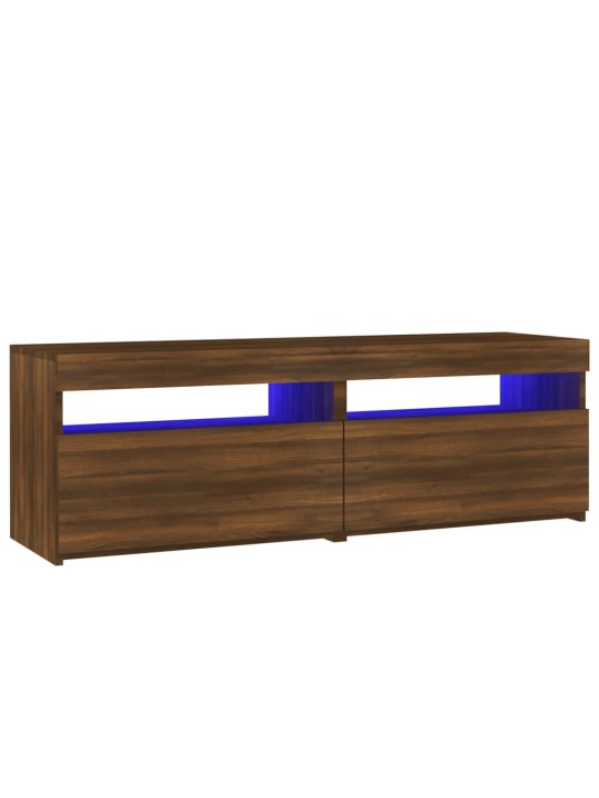 Televizoriaus spintelė su LED, ruda ąžuolo, 120x35x40cm