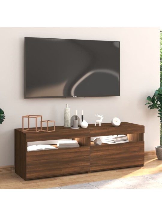 Televizoriaus spintelė su LED, ruda ąžuolo, 120x35x40cm