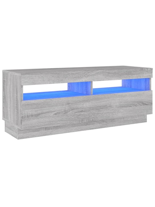 Televizoriaus spintelė su LED, pilka ąžuolo, 100x35x40cm