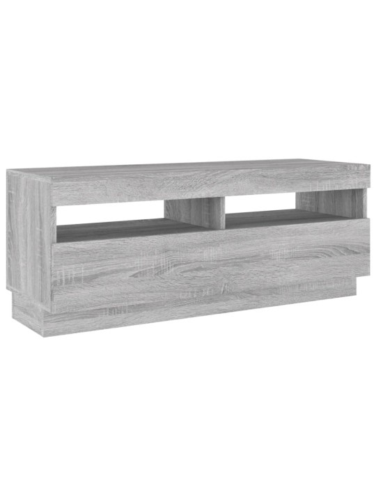 Televizoriaus spintelė su LED, pilka ąžuolo, 100x35x40cm