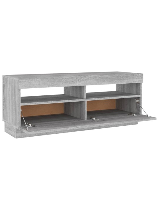 Televizoriaus spintelė su LED, pilka ąžuolo, 100x35x40cm